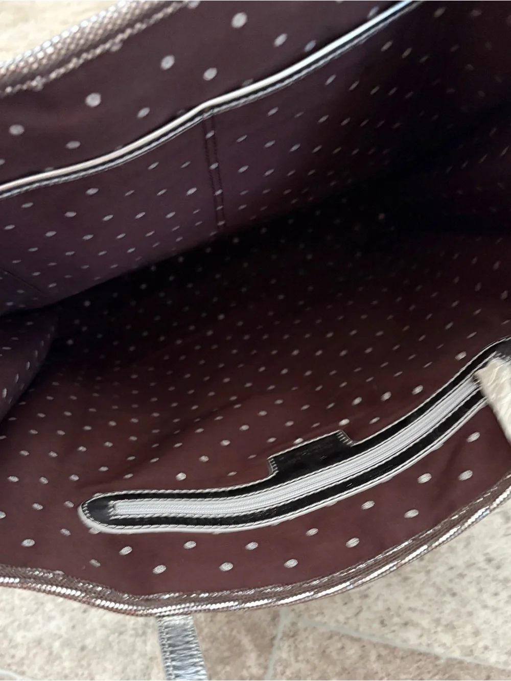 Brand New kate spade Brown Canvas Tote with Red Center Stripe